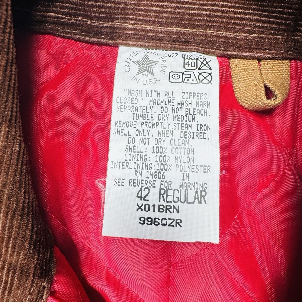 Vintage Carhartt X01 BRN Quilt Insulated Duck Coveralls Mens 42 Regular USA READ - Picture 8 of 16